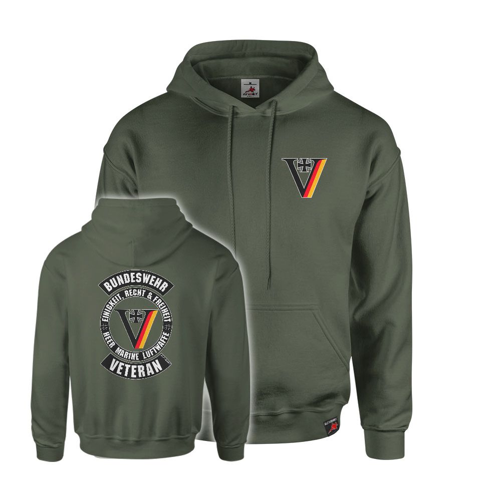 Hoodie Olive Bundeswehr BW Veteran Logo BW Cross Army Navy Air Force #46675