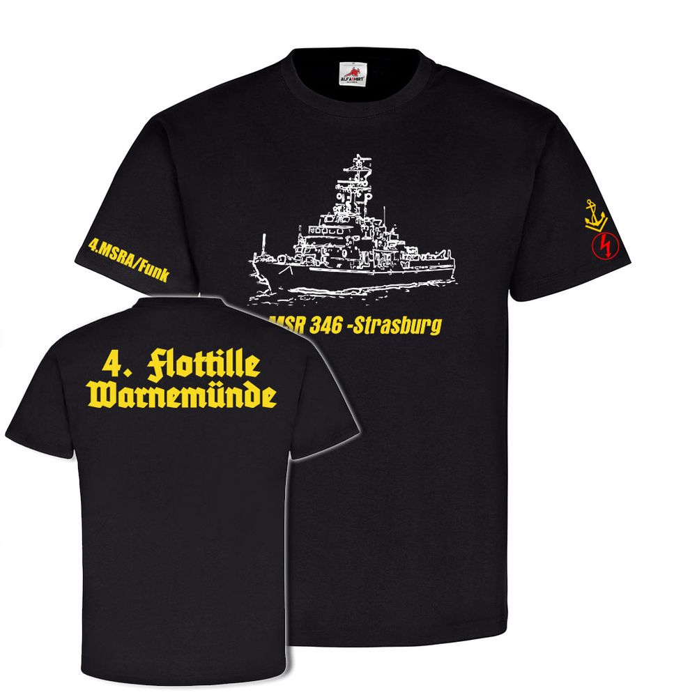MSR 346 Strasburg 4 Flottille Obermaat Funk Warnemünde Volksmarine Tshirt #23657