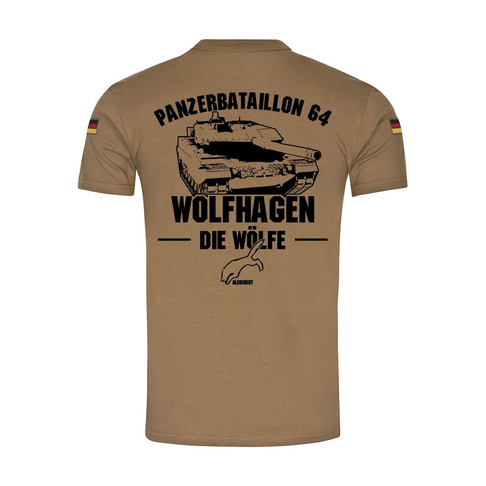 PzBtl 64 Wolfhagen Panzer Bataillon Bundeswehr Die Wölfe BW Tropenshirt #35113