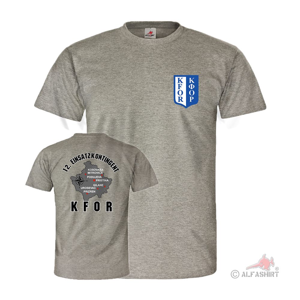 12 Einsatzkontingent KFOR Kosovo Nato Einsatz Balkan Bw US Army T Shirt #26839