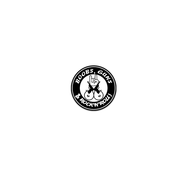 BOOBS GUNS ROCK N ROLL Sticker Sticker Weapons Sexy Rock n Roll 7x7cm # A3621