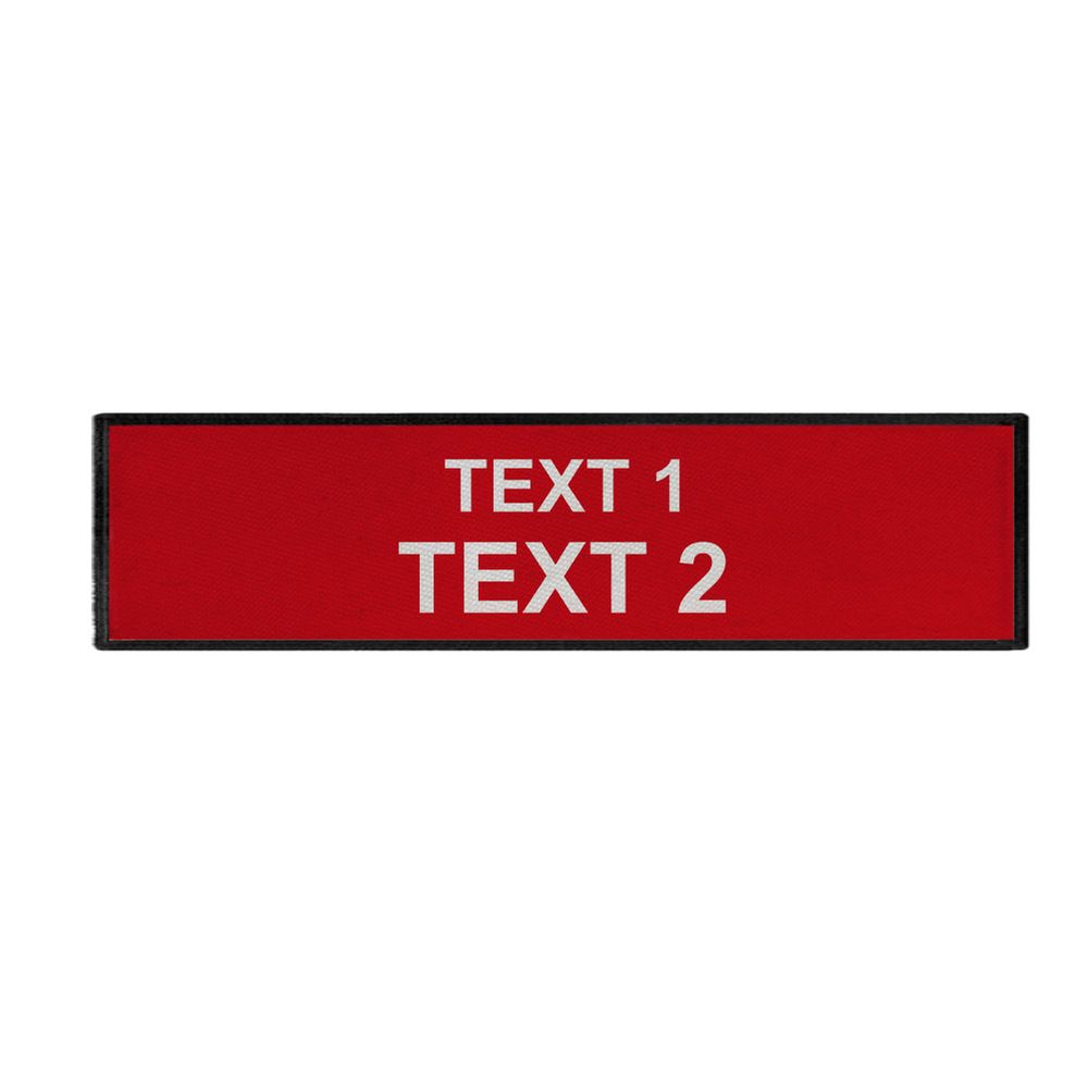 Rückenpatch 28x7cm personalisierbar Rot Jacke Weste Signal Rettungskräfte #46498