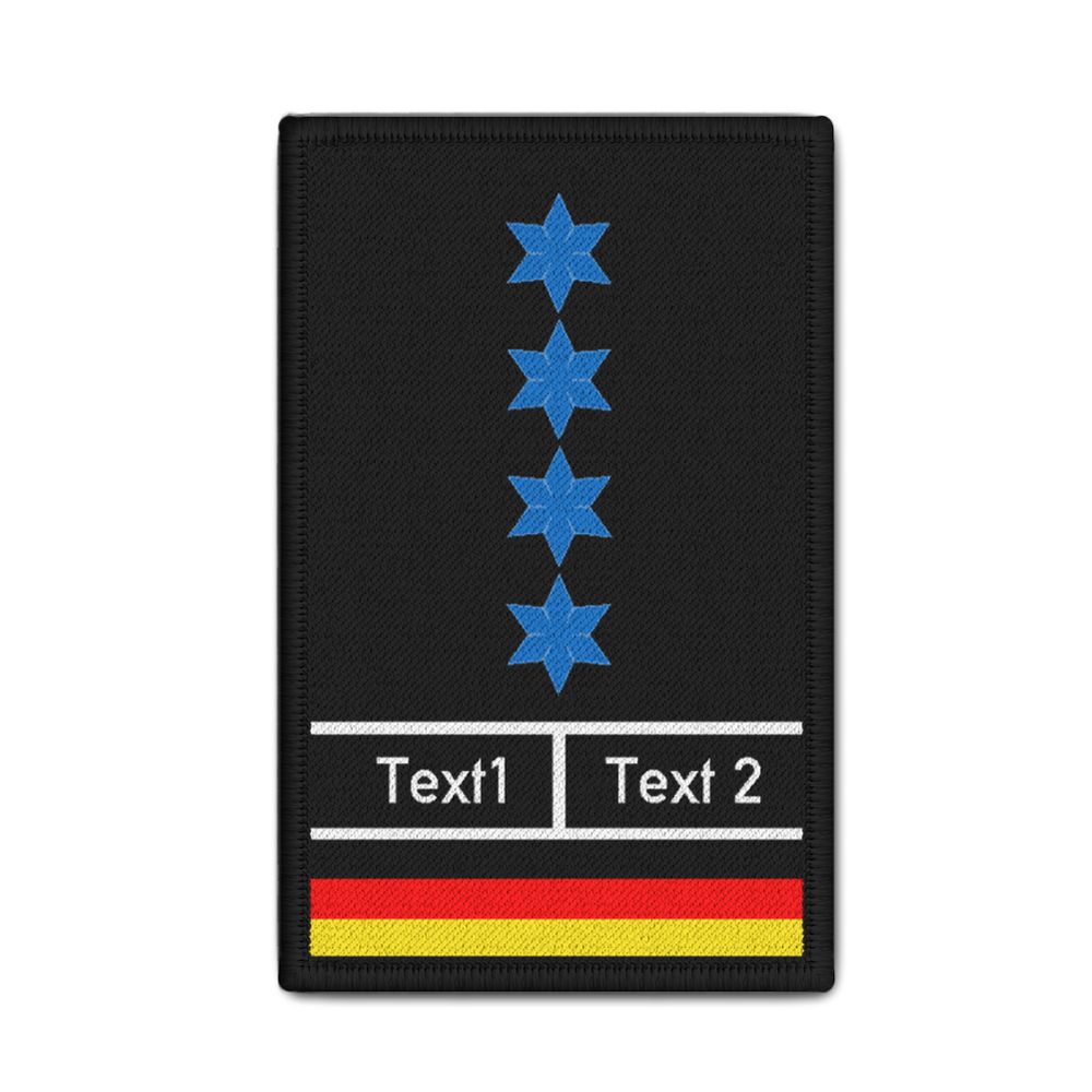 Rank Patch Polizei Dienstgrad zum personalisieren gestalten 9,8x6cm #35433