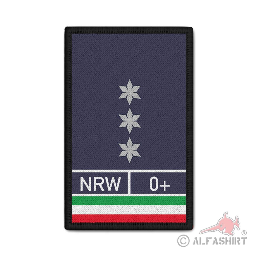 Rank Patch 9,8x6cm Patch NRW Flagge Fahne Blutgruppe Stern Silber #44672