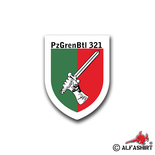 Aufkleber/Sticker PzGrenBtl 321 Schwanewede PzGren Bataillon Heer 5x7cm A1405