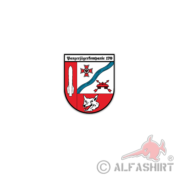 Aufkleber/Sticker PzJgKp 170 Panzerjägerkompanie Panzergrenadier 6x7cm A3166