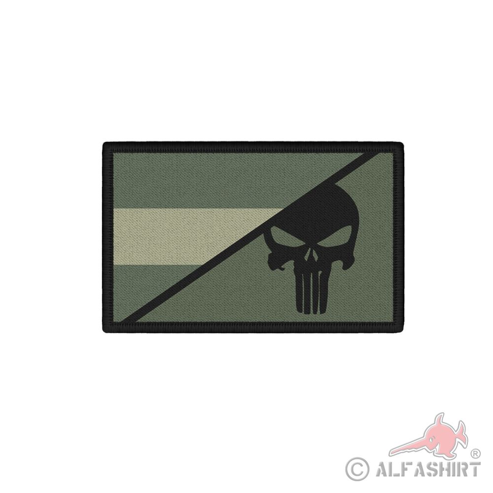 Austria Skull Oliv Bunt Tactical Infidel Soldier 7.5x4.5cm Patch # 38786