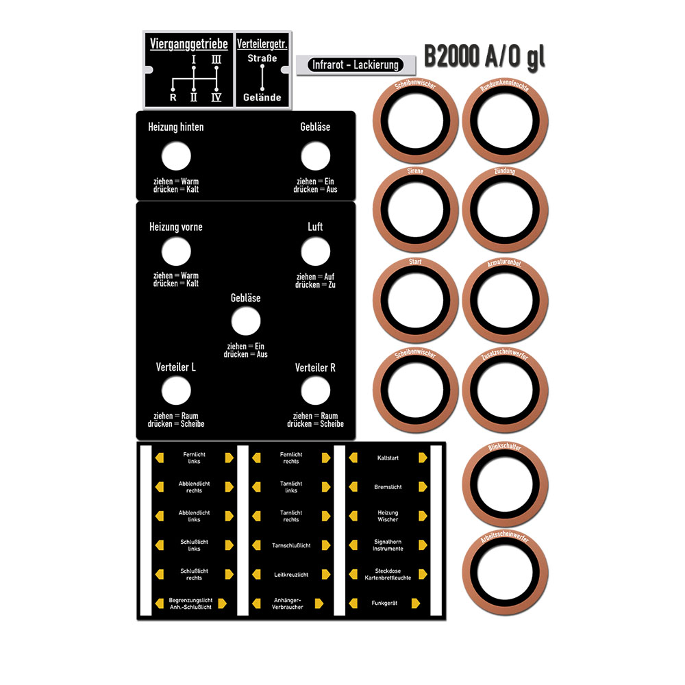Sticker set B2000 lettering arc blower switch Bundeswehr #A5916