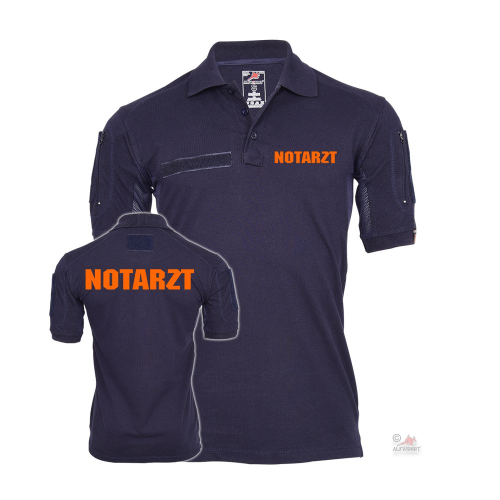 Tactical Poloshirt Notarzt Orange Rettung Feuerwehr Arzt Notdienst #35340