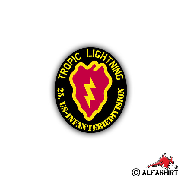 Sticker 25th Infantry Division Tropic Lightning Crest 7x6cm A849