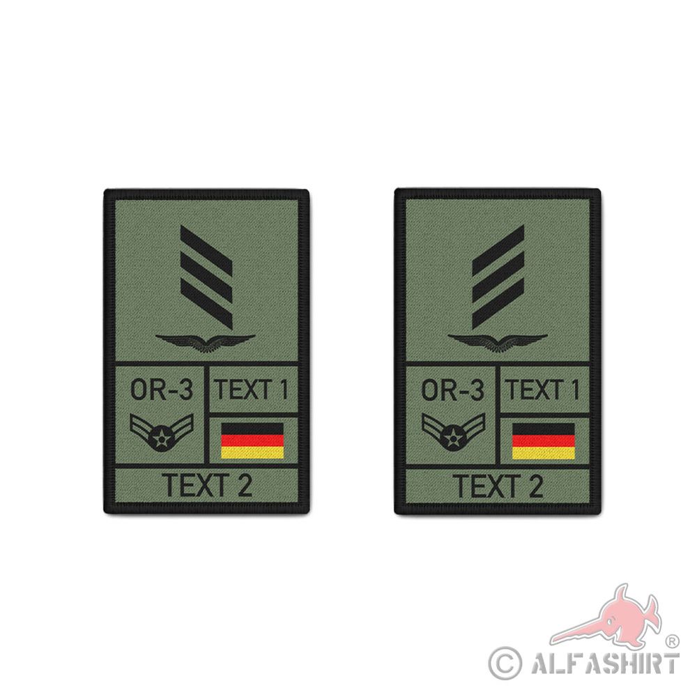 Rank Patch personalisierbar 9,8x6cm oliv Luftwaffe Schwinge Bundeswehr BW #43693