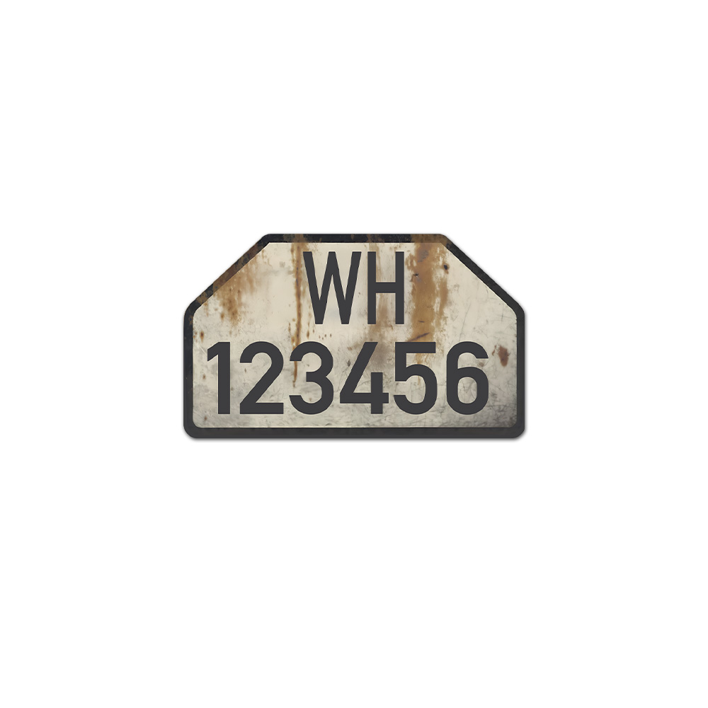 Kennzeichen Hinten Oldtimer Motorrad Aufkleber passend für BMW R71 R75 #A7452