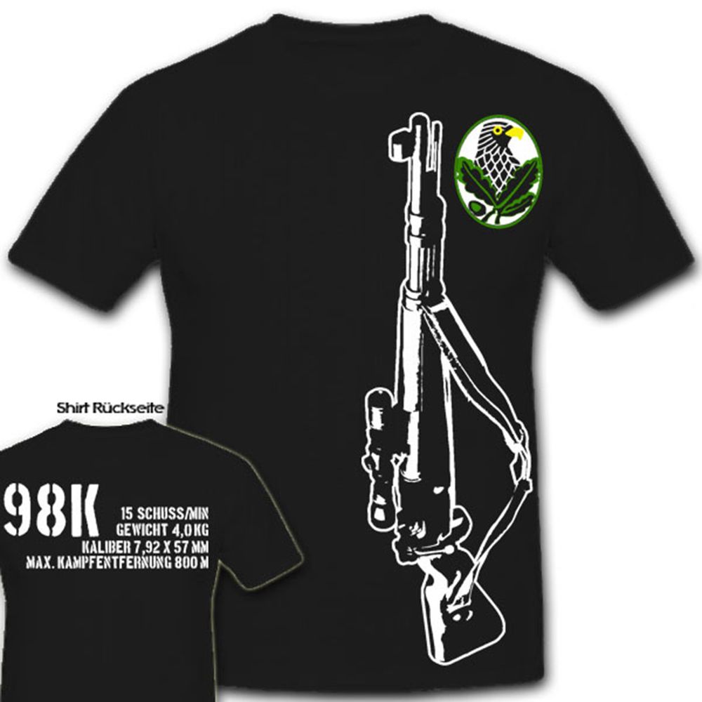 98k Mit Daten Karabiner 98k Wh Gewehr Waffe Deko Deutschland - T Shirt #7625