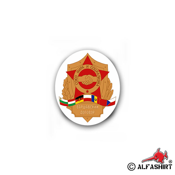 Sticker Warsaw Pact WVO Military Poland Soviet Union GDR 6x7cm A1812