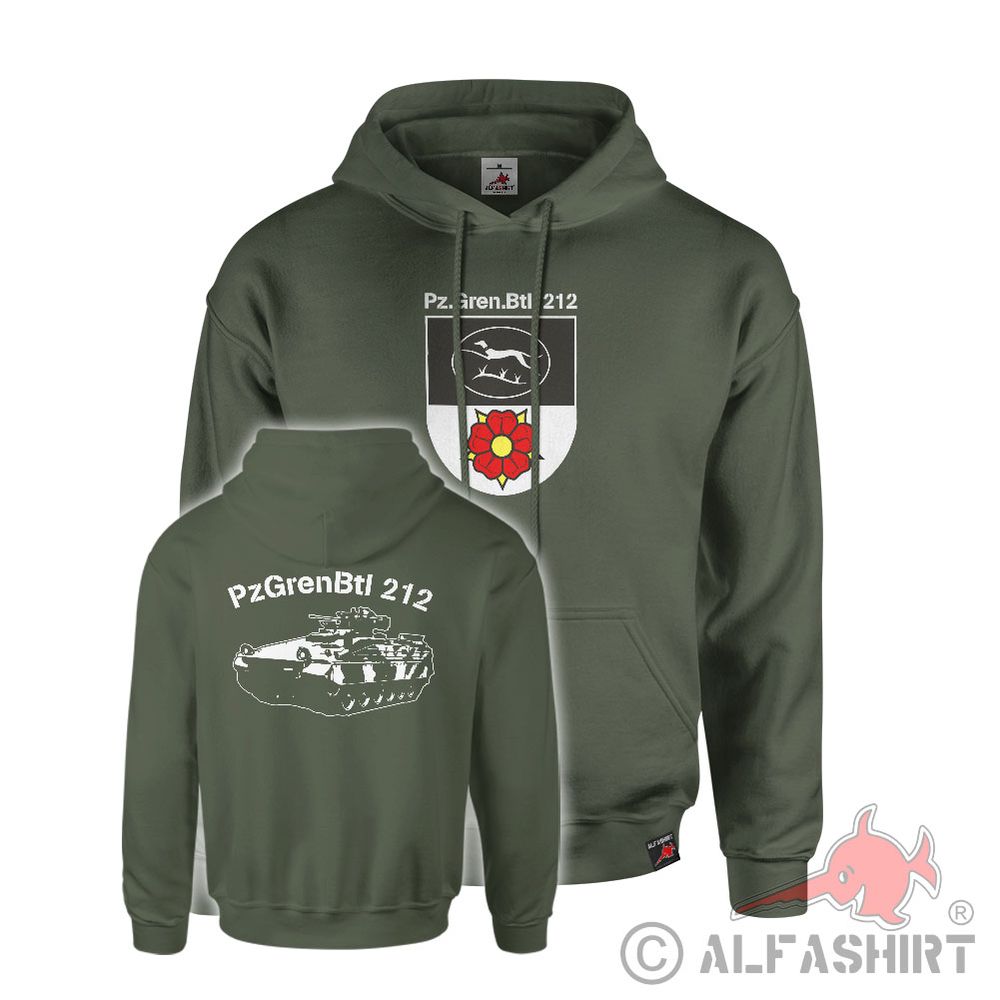 Hoodie olive PzGrenBtl Panzergrenadierbataillon 212 Panzergrenadierbrigade #42919