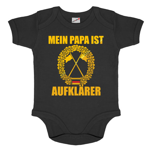 Baby Body Mein Papa ist Aufklärer Bundeswehr Barett Abzeichen Geburt #41164