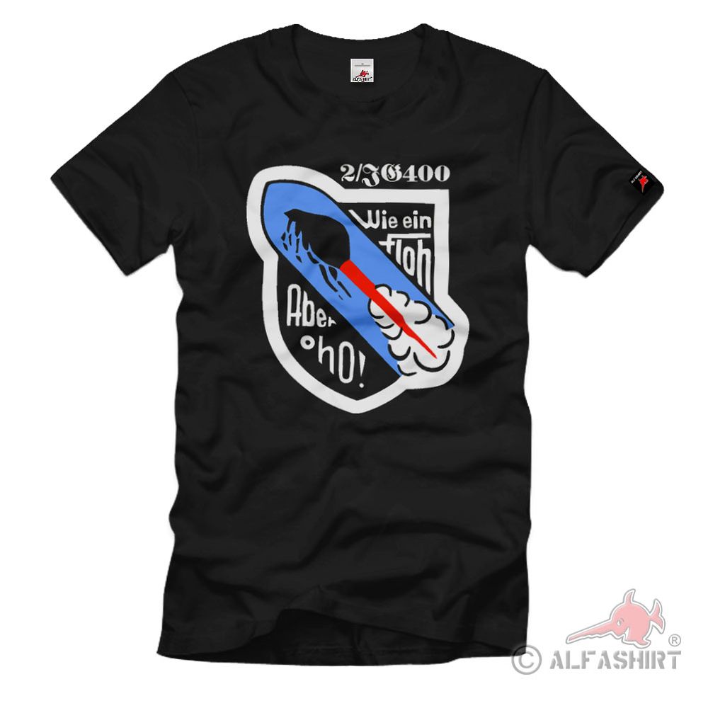 2 Jg400 Floh Militär WH Me163 Luftwaffe WK Einheit Wappen T Shirt #2402