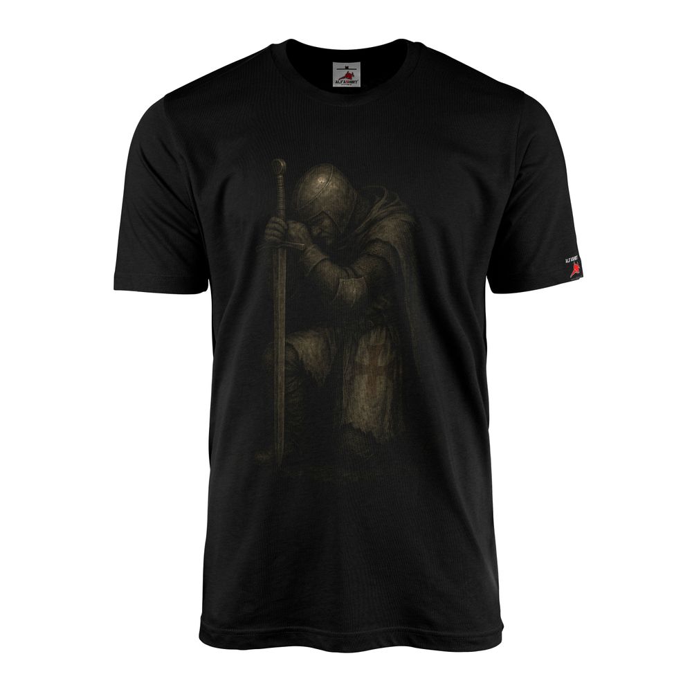 T-Shirt Non nobis domine Templer kniend Herrn Mittelalter Fans Ritteroptik#46424