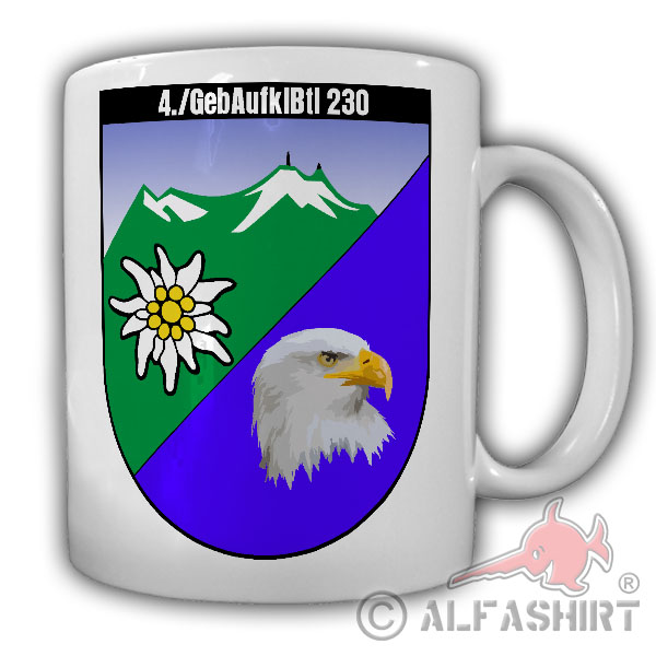 4 GebAufklBtl 230 Wappen Gebirgsaufklärungsbataillon Brigade Tasse #26338