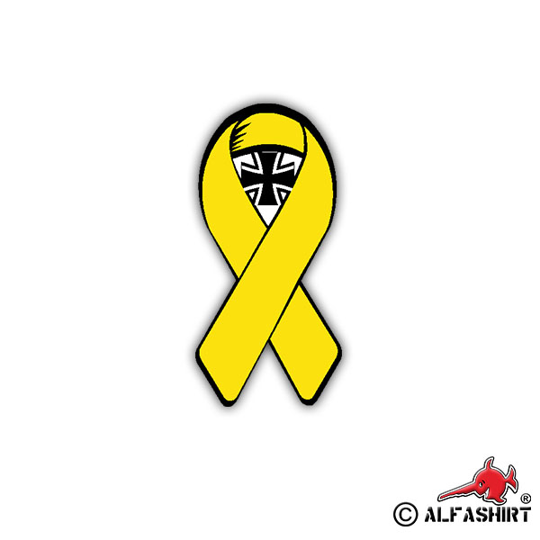 Sticker Yellow bow with Bundeswehr cross 7x3cm A1665