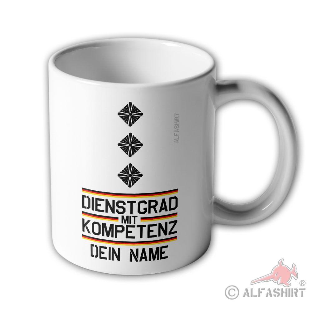 Tasse Becher personalisiert Hauptmann Hptm Offizier mit Kompetenz #43784