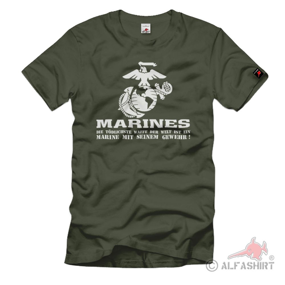 Marine Corps With His Rifle United States Us Military Army Military Army - T Shirt # 1214