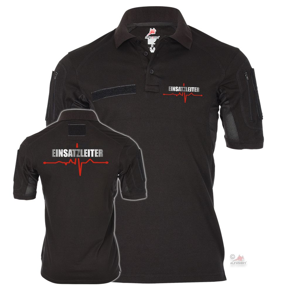 Tactical Poloshirt Einsatzleiter EKG Linie Einsatz Notarzt Rettungsdienst #37656