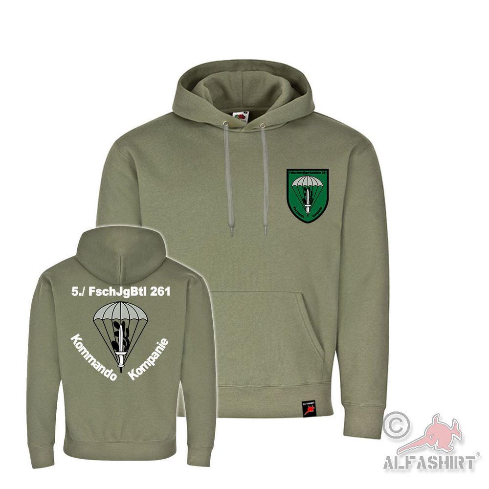Hoodie 5 FschJgBtl 261 Fallschirmjäger Kommando Kompanie TZ #40973