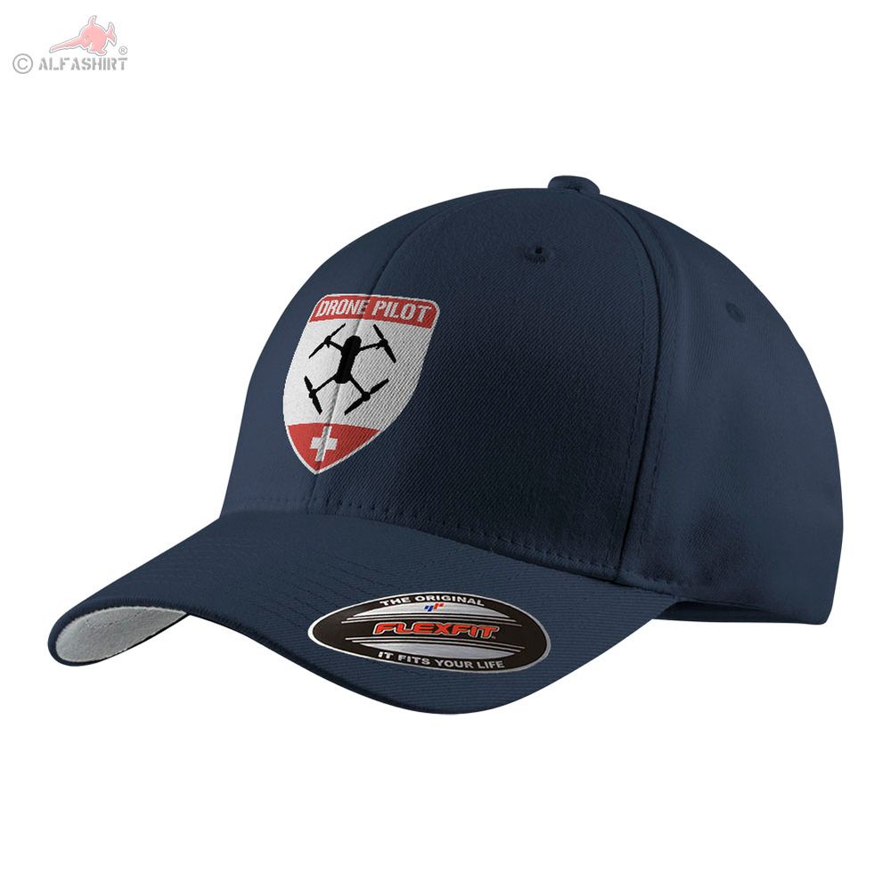 Flexfit Cap Swiss Drone Pilot Drones Switzerland Cap Badge Cap #39875