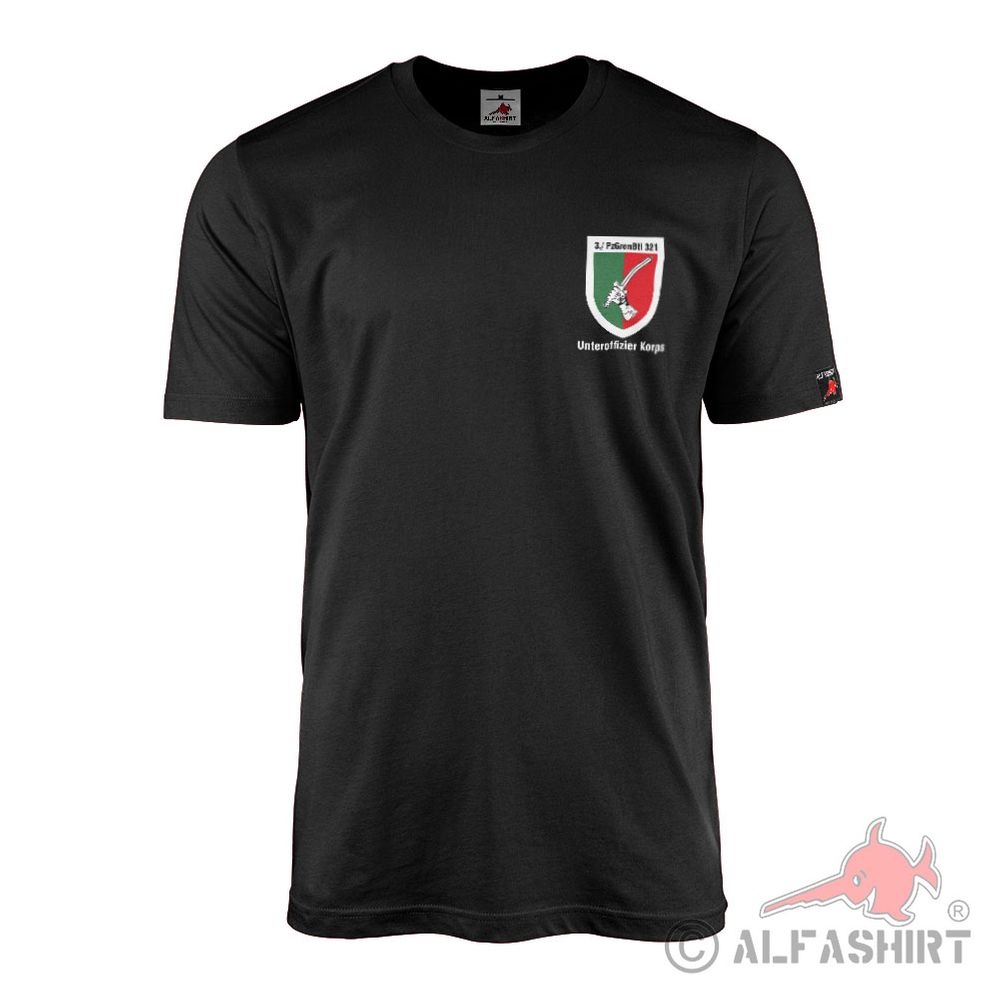 T-Shirt schwarz 3 Kompanie PzGrenBtl 321 Panzergrenadierbataillon  #42627