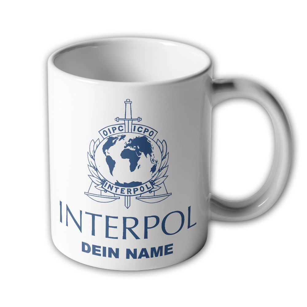 Tasse personalisiert Interpol Kriminalpolizei Lyon Frankreich #43753