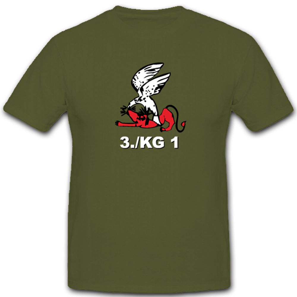3./KG1 3. Staffel Kampfgeschwader 1 Luftwaffe WK 2 Wh Wappen   - T Shirt #4620