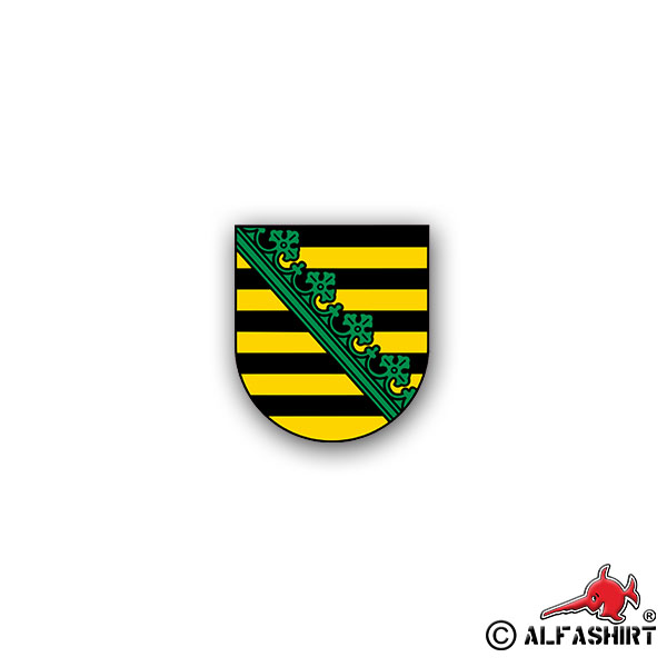 Aufkleber/Sticker Landeswappen Sachsen Rautenkranz Fahne Flagge 6x7cm A1835