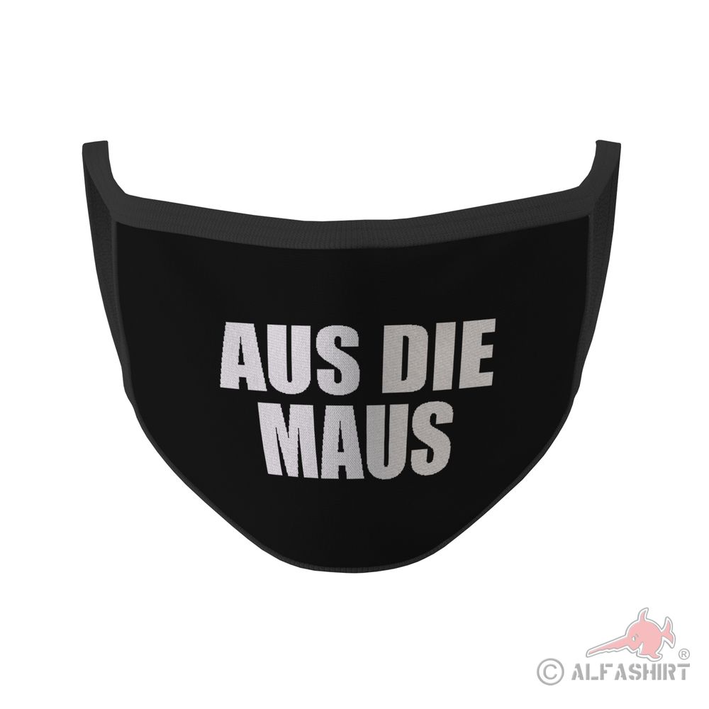 Mund Maske Aus die Maus Ruhe im Karton Sprichwort Fun Humor Lustig # 35383