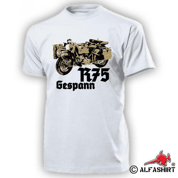 R75 Team Motorcycle Vintage Sidecar Heavy Terrain Machine - T Shirt # 15350
