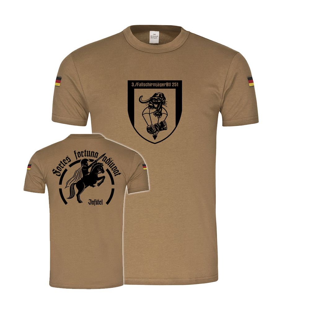 BW Tropen 3-FschJgBtl 251 Fortes fortuna adiuvat Army Bundeswehr T-Shirt # 33508