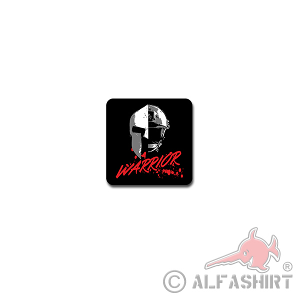 WARRIOR Sticker Sticker Warrior Fighter English Helmet Blood 7x7cm # A4225
