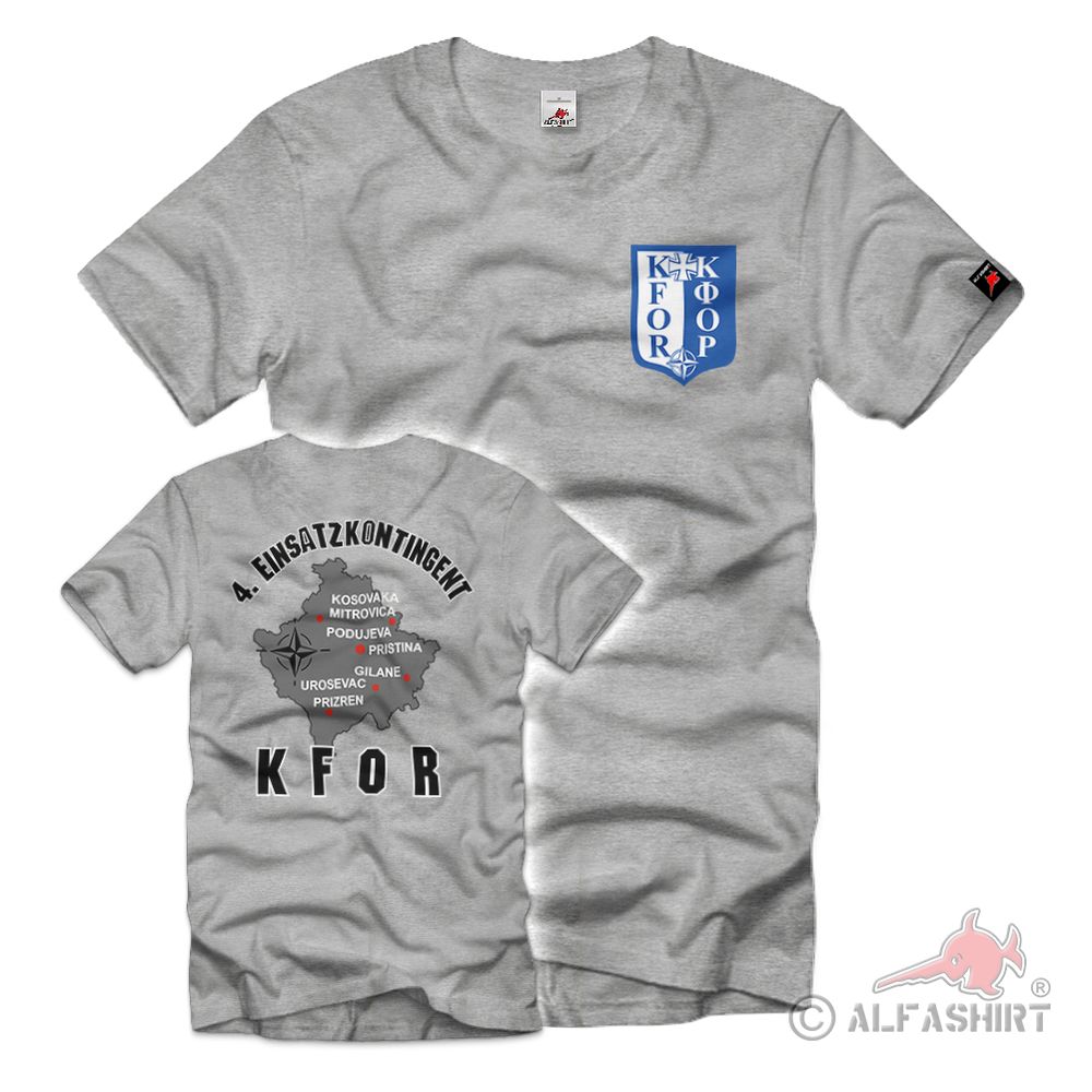 4 Einsatzkontingent KFOR Kosovo Nato Einsatz Balkan Bundeswehr T-Shirt#39065