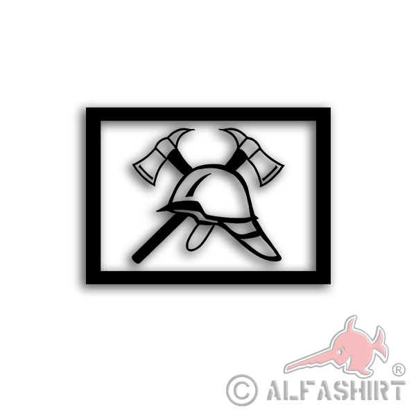Fire Department Tactical Sign Sticker Fire Helmet Ax 18x13cm # A4549