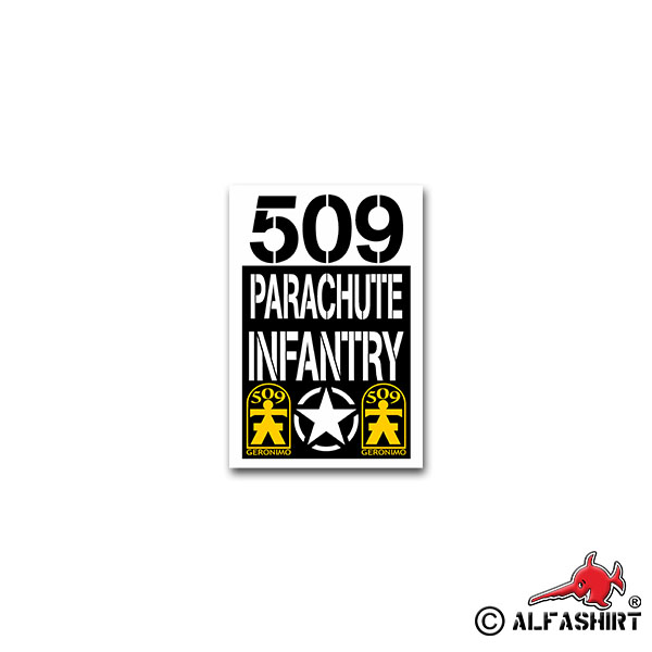 Sticker 509th Parachute Infantry Airborne Regiment PIR 5x7cm A2635