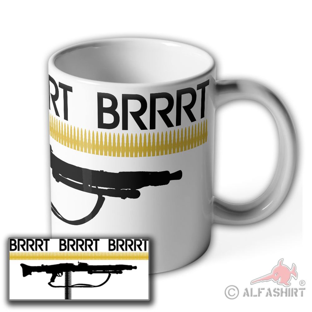 Tasse Maschinengewehr Brrrt Kette Dauerfeuer MG3 MG 42 Schütze#36527