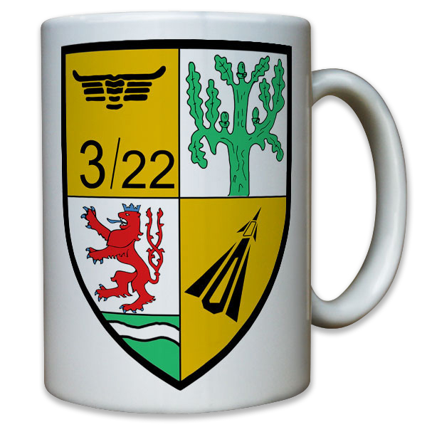 3. Kompanie FlaRak 22 Flugabwehr Bundeswehr Bund Bw Wappen - Tasse #11791