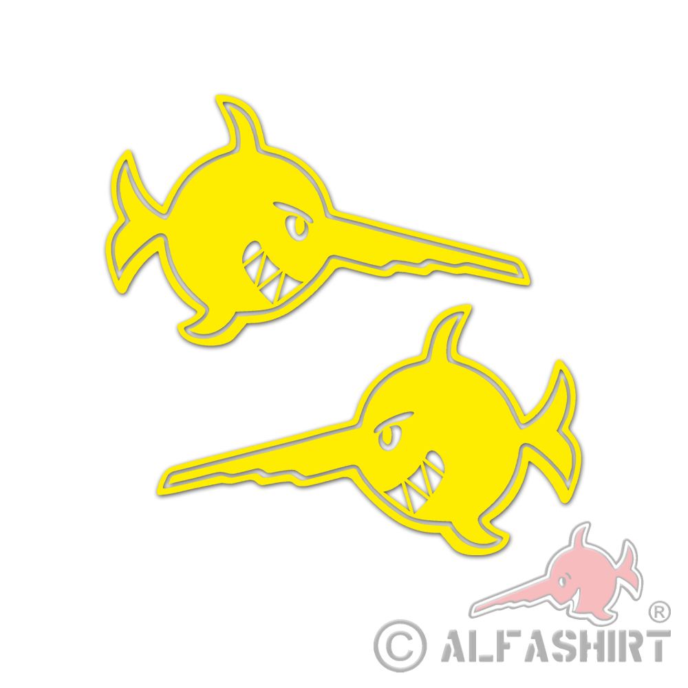 Bad swordfish Alfashirt Sägefisch U96 U-Boot 06 Set 10x6cm # A5844