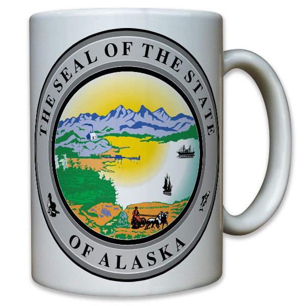 Alaska State Seal Staat Segler Entdecker Eroberer USA Amerika - Tasse #10486 T