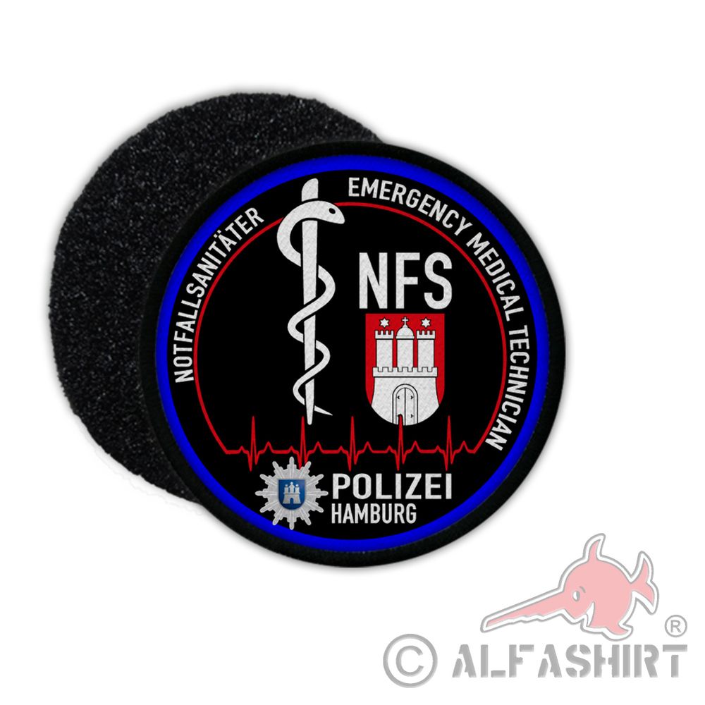 Patch Rund Emergency Medical Technican NFS Polizei Hamburg Notfall #31729