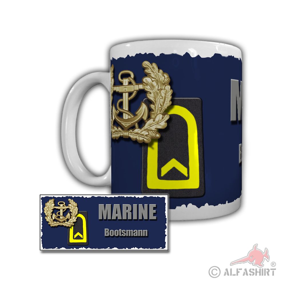 Tasse Marine Bootsmann Tender Rhein A513 Kiel Rangabzeichen Btsm B#29304