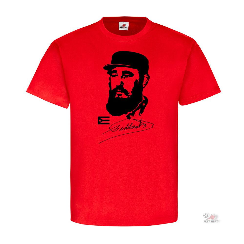 Kuba Fidel Castro Unterschrift Havanna Revolutions Regierungschef T-Shirt#19651