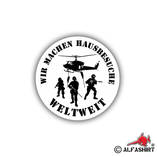 Aufkleber/Sticker Wir machen Hausbesuche weltweit GSG8 Spezialeinheit 6cm A736