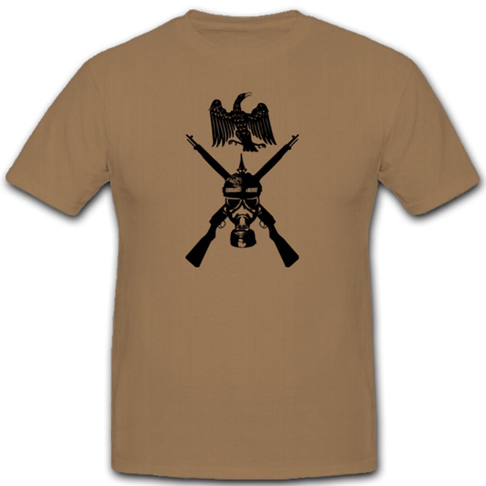 Preußischer Soldat Gasmaske Gewehr Adler Wk Wh Wappen Abzeichen - T Shirt #3617