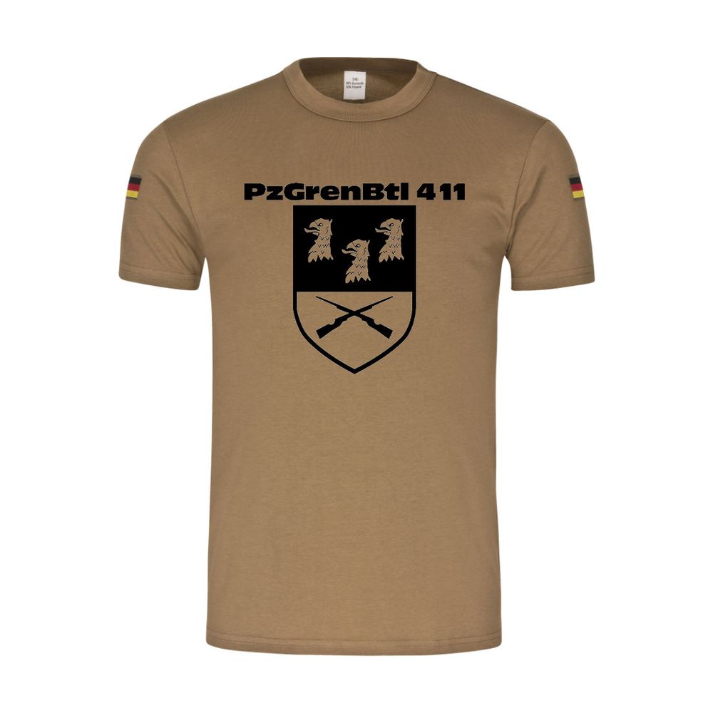 Panzergrenadierbataillon 411 PzGrenBtl coat of arms original tropical shirt # 15322